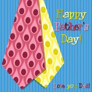 Bright peacock design &#039;Happy Father&#039;s Day&#039; neck tie card