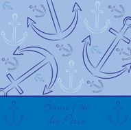 French hand drawn anchor &quot;Happy Father&#039;s Day&quot; card