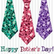 Bright &#039;Happy Father&#039;s Day&#039; neck tie card in vector format