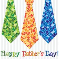 Bright &#039;Happy Father&#039;s Day&#039; neck tie card in vector format N2