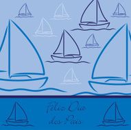 Portuguese yacht patterned &quot;Happy Father&#039;s Day&quot; card in vector f