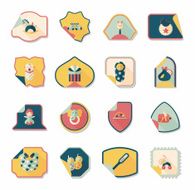 baby sticker banner design flat background set eps10 N3