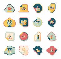 baby sticker banner design flat background set eps10 N9