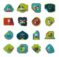 baby sticker banner design flat background set eps10 N27