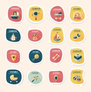 baby bubble speech banner design flat background set eps10