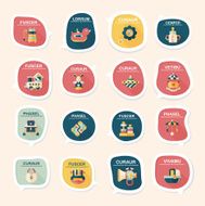 baby bubble speech banner design flat background set eps10 N7