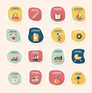 baby bubble speech banner design flat background set eps10 N11