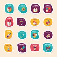 baby bubble speech banner design flat background set eps10 N16