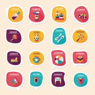 baby bubble speech banner design flat background set eps10 N19