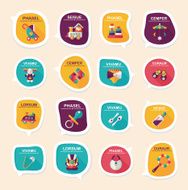 baby bubble speech banner design flat background set eps10 N23