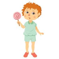 little boy with lollipop