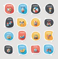 baby bubble speech banner design flat background set eps10 N27