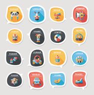 baby bubble speech banner design flat background set eps10 N36