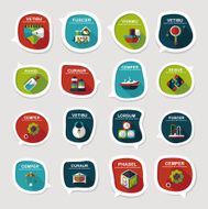 baby bubble speech banner design flat background set eps10 N43