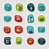 baby bubble speech banner design flat background set eps10 N45