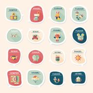 baby bubble speech banner design flat background set eps10 N51