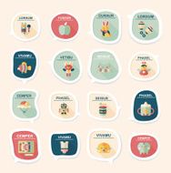 baby bubble speech banner design flat background set eps10 N53