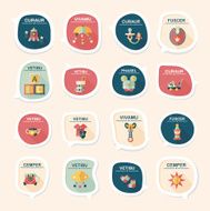 baby bubble speech banner design flat background set eps10 N54