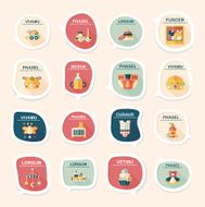 baby bubble speech banner design flat background set eps10 N55