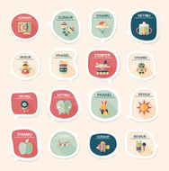 baby bubble speech banner design flat background set eps10 N56