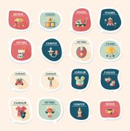 baby bubble speech banner design flat background set eps10 N57