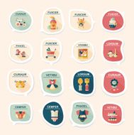 baby bubble speech banner design flat background set eps10 N58