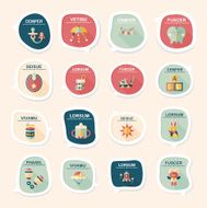 baby bubble speech banner design flat background set eps10 N60