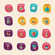 baby bubble speech banner design flat background set eps10 N65