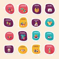 baby bubble speech banner design flat background set eps10 N70