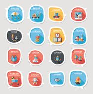 baby bubble speech banner design flat background set eps10 N74