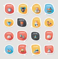 baby bubble speech banner design flat background set eps10 N80