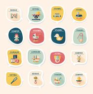 baby bubble speech banner design flat background set eps10 N97