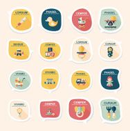 baby bubble speech banner design flat background set eps10 N101