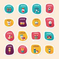 baby bubble speech banner design flat background set eps10 N108