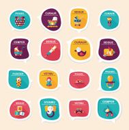 baby bubble speech banner design flat background set eps10 N116