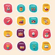 baby bubble speech banner design flat background set eps10 N117