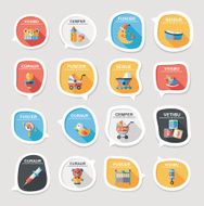 baby bubble speech banner design flat background set eps10 N120