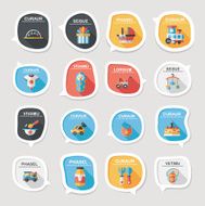 baby bubble speech banner design flat background set eps10 N122