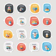 baby bubble speech banner design flat background set eps10 N124