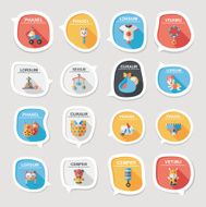 baby bubble speech banner design flat background set eps10 N127