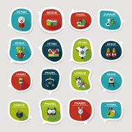 baby bubble speech banner design flat background set eps10 N141