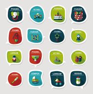 baby bubble speech banner design flat background set eps10 N142