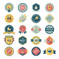 Baby badge banner design flat background set eps10 N3