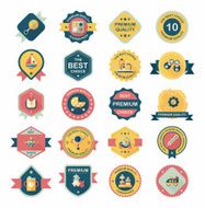 Baby badge banner design flat background set eps10 N6