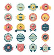 Baby badge banner design flat background set eps10 N7