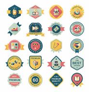 Baby badge banner design flat background set eps10 N8