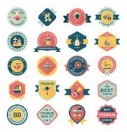 Baby badge banner design flat background set eps10 N9