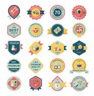 Baby badge banner design flat background set eps10 N12