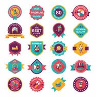 Baby badge banner design flat background set eps10 N13