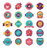 Baby badge banner design flat background set eps10 N14